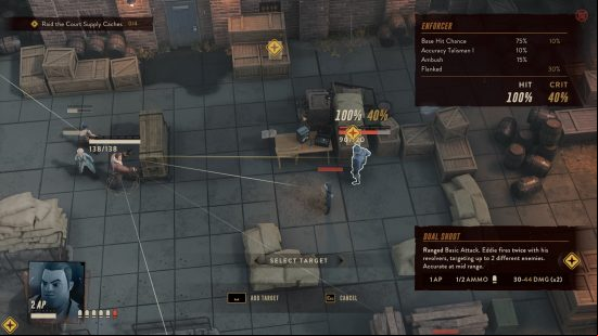 The Lamplighters League review: an overhead view of a group of secret agents fighting it out with a group of armed soldiers.