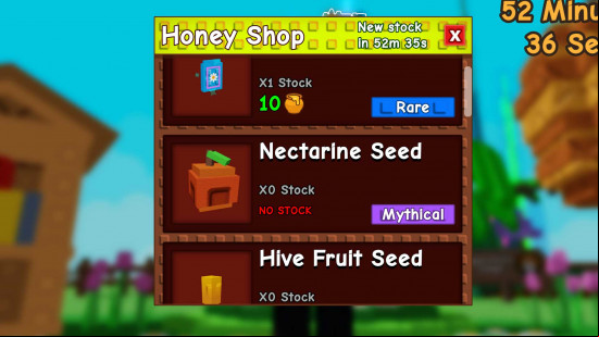 A nectarine in the shop in Grow a Garden.